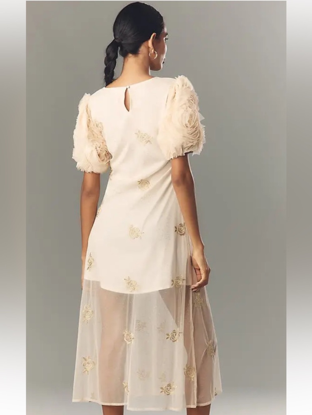 NWT retail $228 size S #LetMeBe Floral embroidered midi dress. - Picture 2 of 6